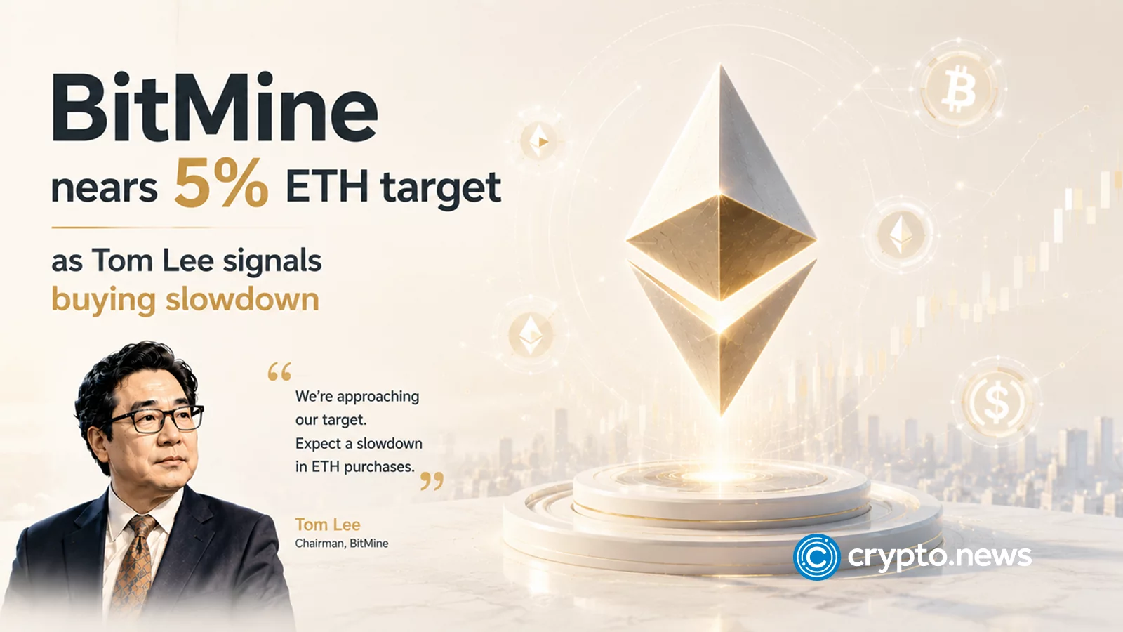 BitMine wants 5% of all Ethereum. What if treasuries corner ETH?